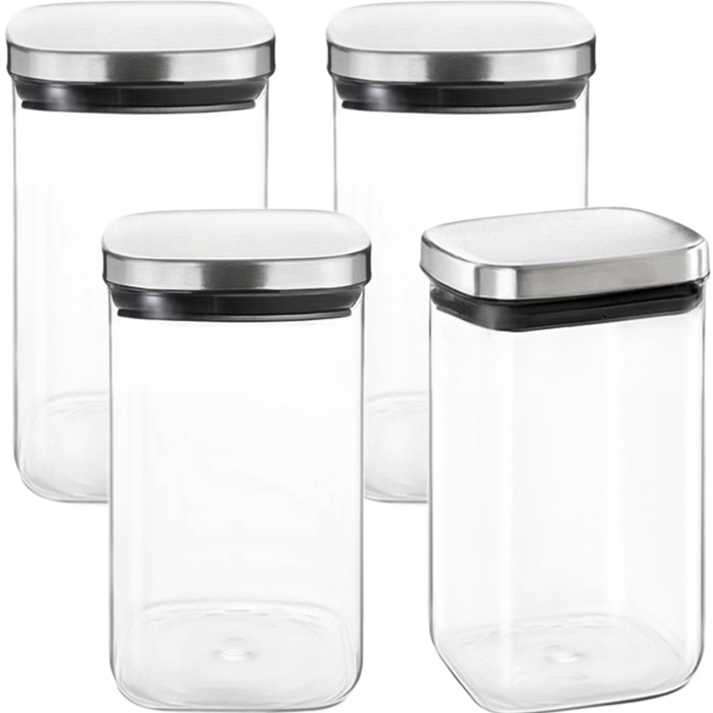 헬로키친 스테인리스 뚜껑 사각 내열유리병, 4개, 350ml 18,700원