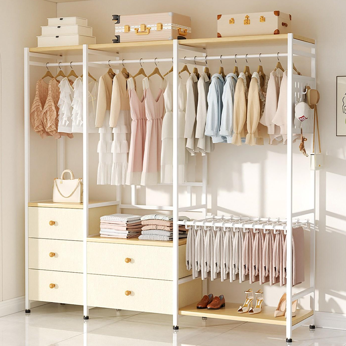 하이피러브 속깊은 확장 튼새맞춤 드레스룸 서랍형 시스템 행거 86,450원