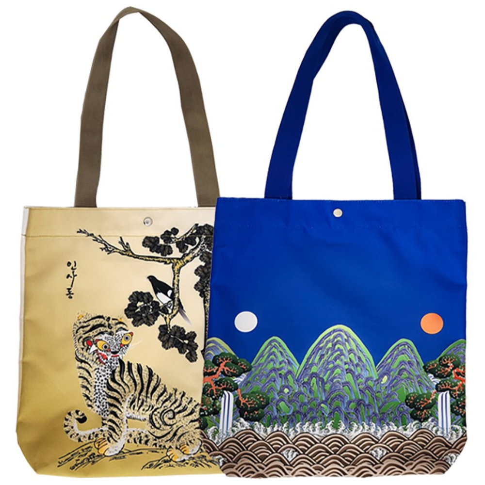 나빌레라 전통무늬 에코백 숄더백 일월오봉도 일월도 까치호랑이 호작도 전통민화 국립중앙박물관굿즈 17,000원