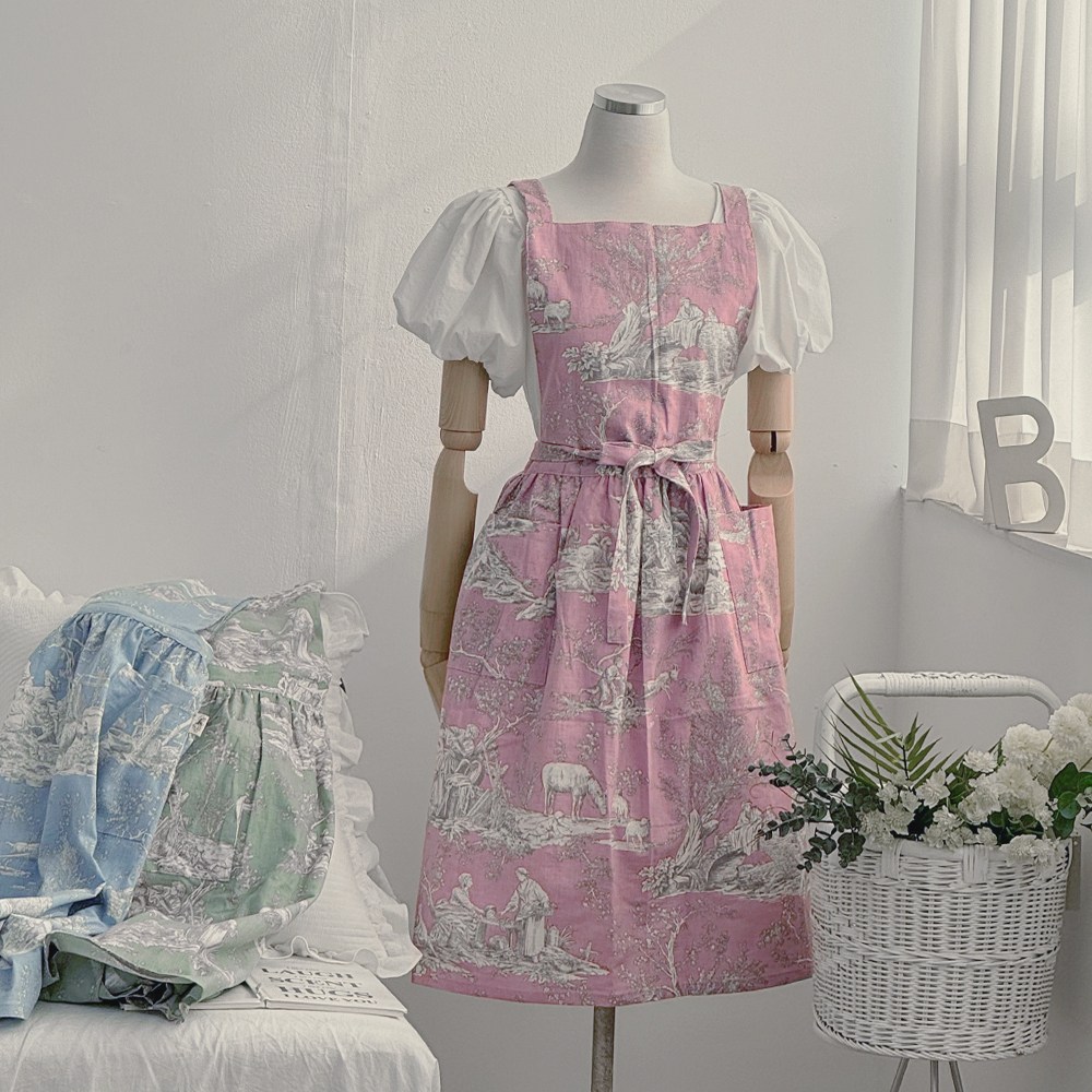 루시아 국산 고급 프릴 레이스 공주 카페 주방 공방 집들이 선물 원피스 에이프런 앞치마 3color 34,000원