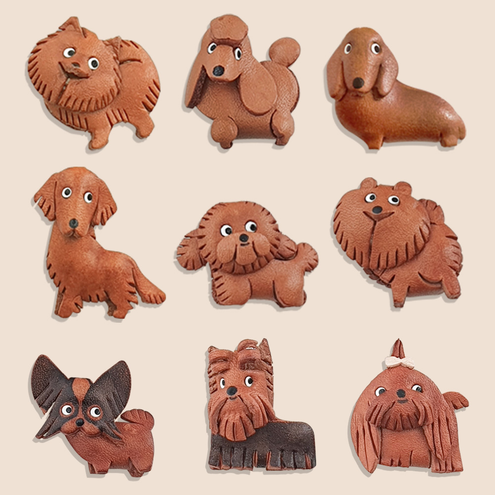 강아지 10종 선택 핸드메이드 천연가죽 키링 액세서리 일본 130년 역사 장인의 작품, 1개 12,000원