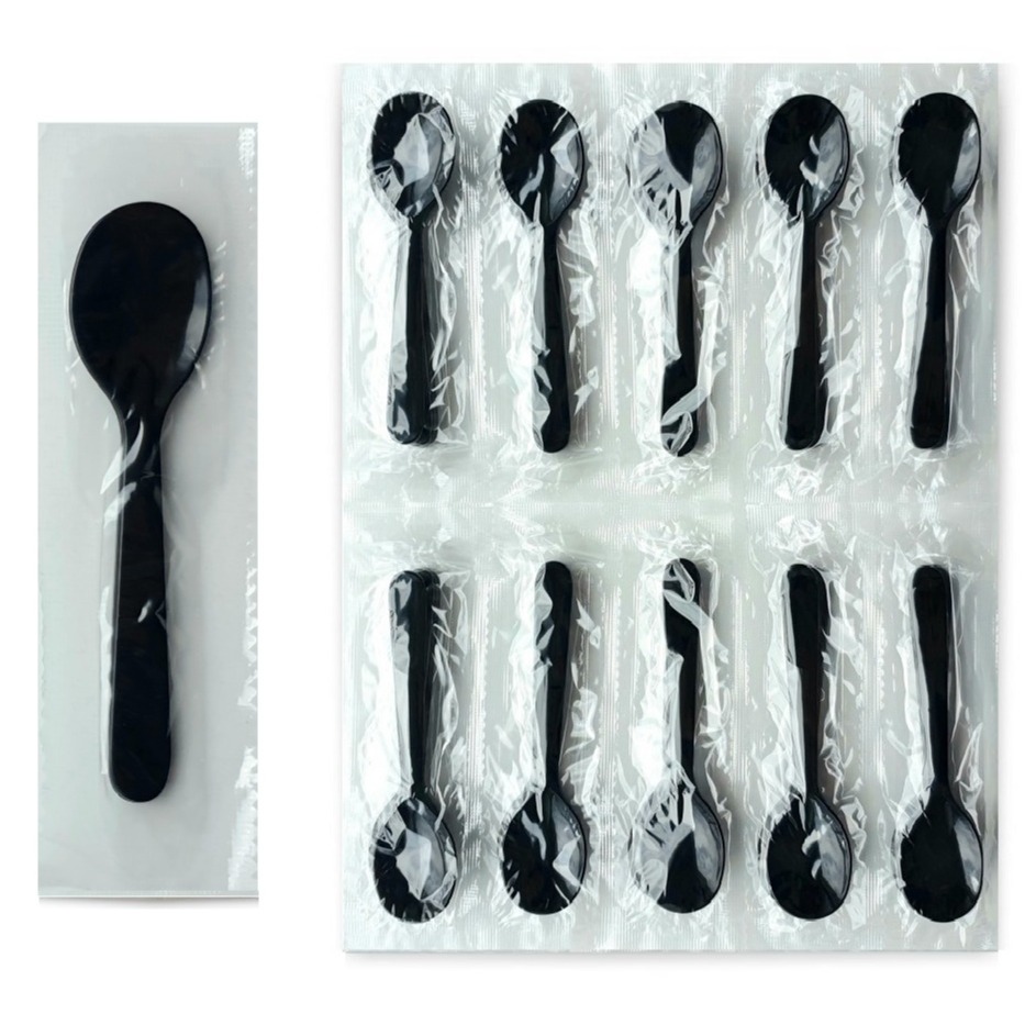 생활을그리다 디저트 아이스크림 스푼 시크한 블랙 소 9cm, 100개, 1개입 4,450원