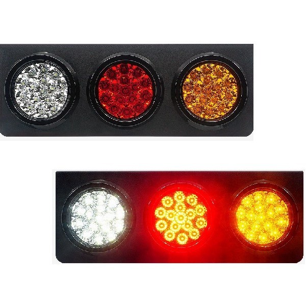 대성부품 12V 24V 사각 LED테일램프 LED 데루등 후미등 C-007 원형데루등 브레이크등 화물차 대형트럭 개조용 리어램프 특장차 탑차 윙바디 셋트 세트 후진등 3구 렉카 DIY용 C007 35,000원