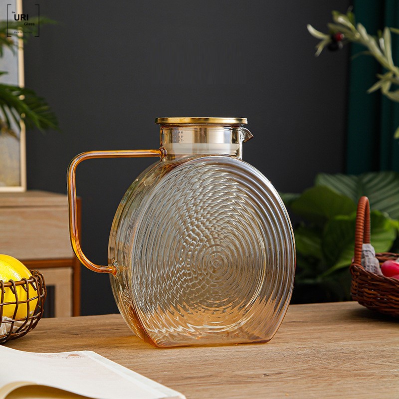 우리글라스 고급 홈카페 달팽이 스텐캡 냉장고 내열 물병 2500ml 17,500원