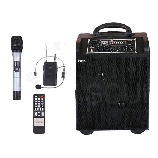 120W 무선마이크2개 이동식 무선충전앰프스피커 버스킹 행사용 USB 블루투스 280,000원