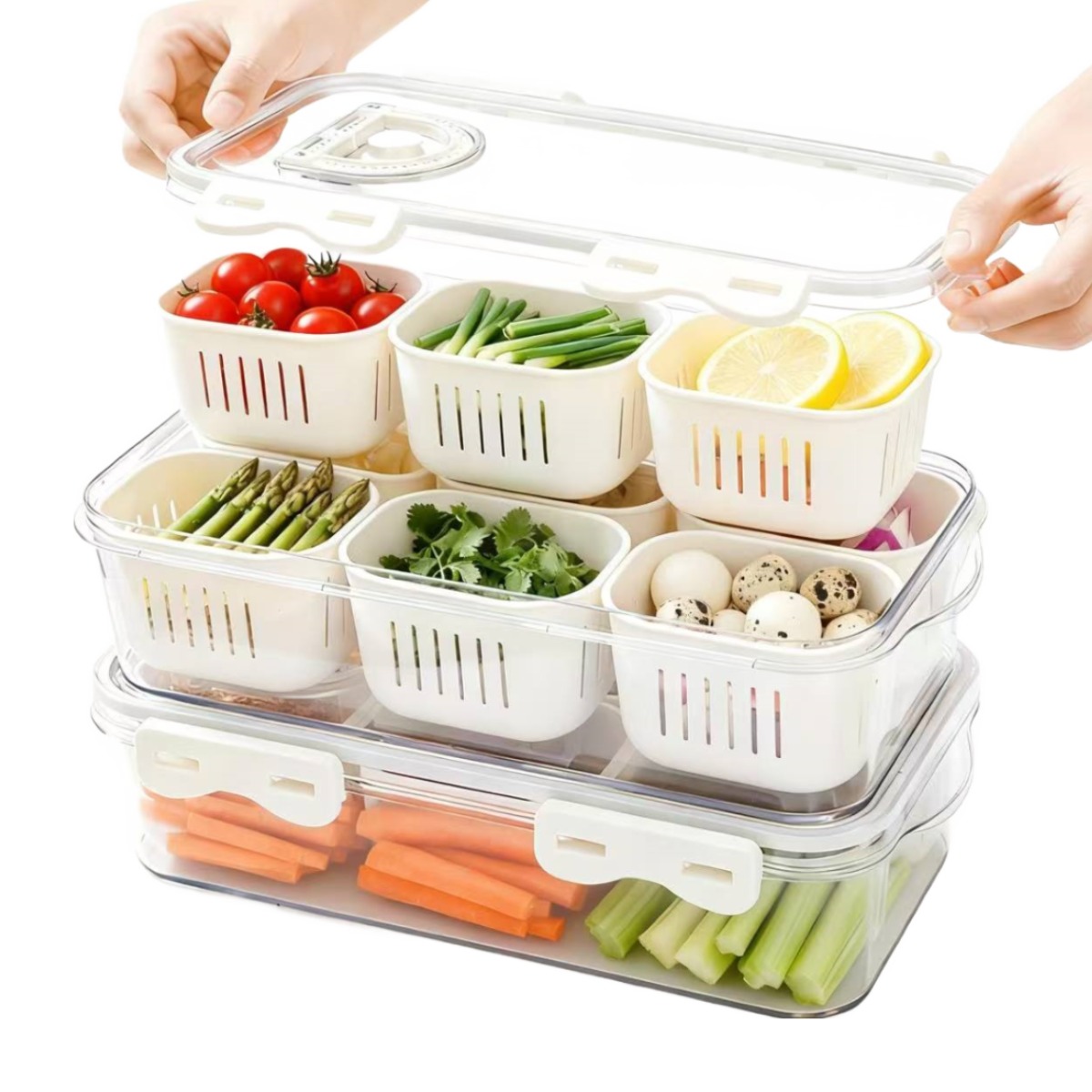 1988Life 다용도 냉장고 정리 보관함 음식 야채 과일보관용기  6칸 20,500원