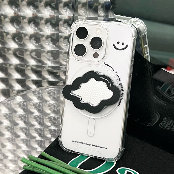 168cm 초강력자력 맥세이프 투명 범퍼 폰케이스 스마일 표정 25,000원