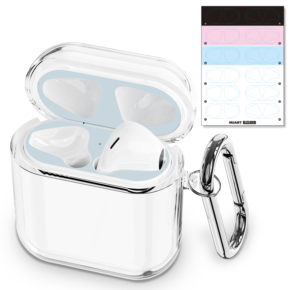 누아트 에어팟 크리스탈 TPU 변색방지 젤리케이스 + 디자인 철가루 방지스티커 6개입 8,230원