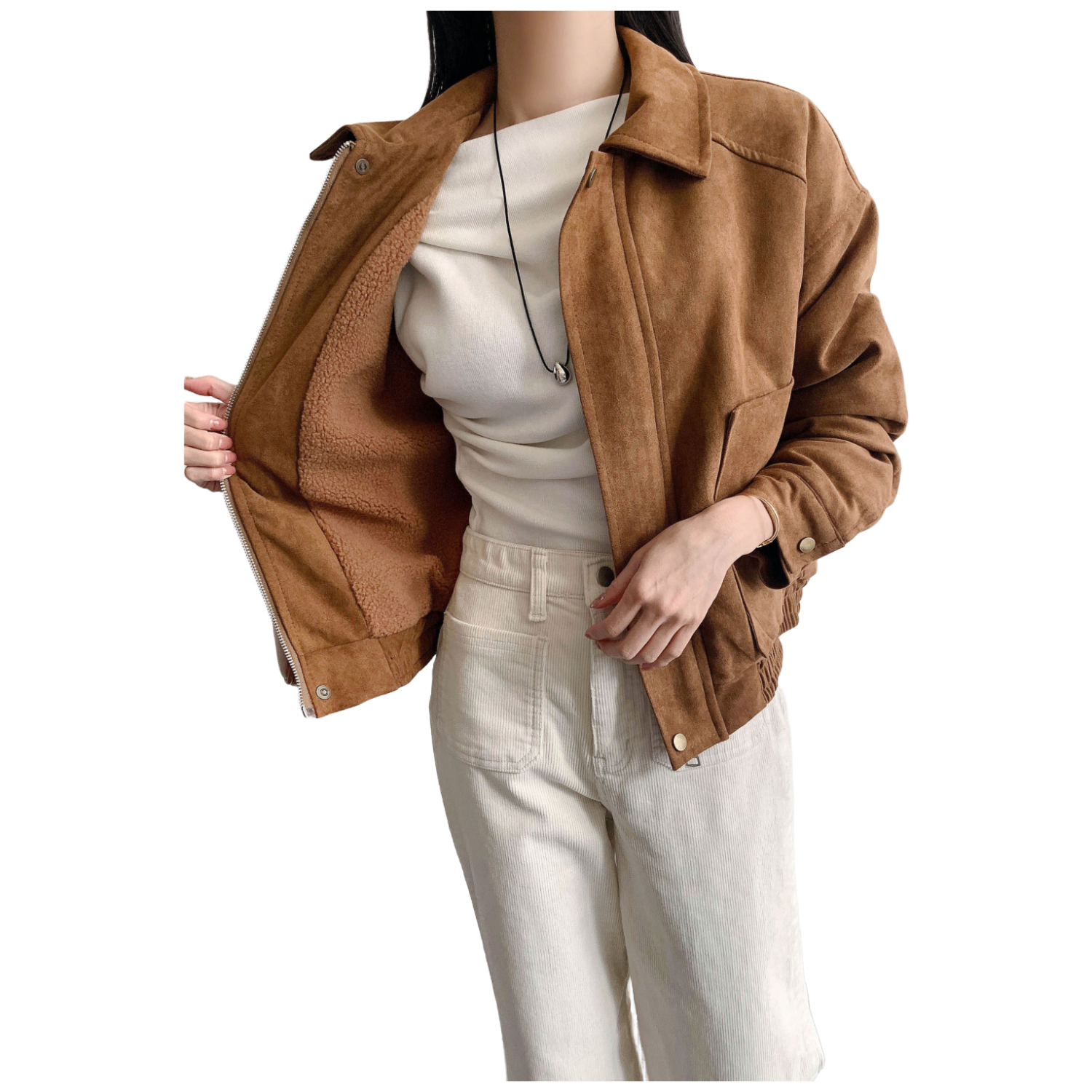 [마켓제이MARKETJ] 양털안감 스웨이드 블루종자켓(2col) 54,900원