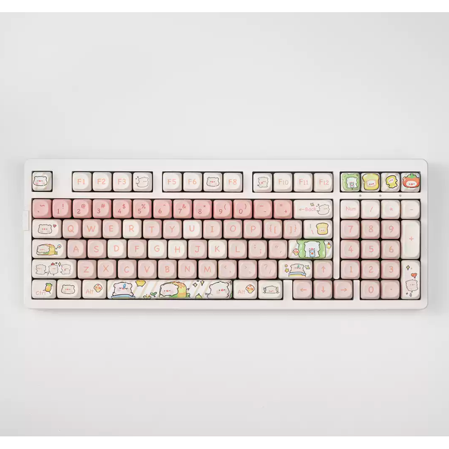 돼지 귀여운 기계식 키보드 키캡 한글 영문 각인 PBT 염료승화캐릭터 키캡 MOA 프로파일, MX 스위치 호환, 61/64/68/87/96/104/108 배열 키보드 지원, 돼지 17,800원