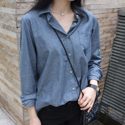 리바걸 여성 셔츠 705 데님 블라우스 24,800원