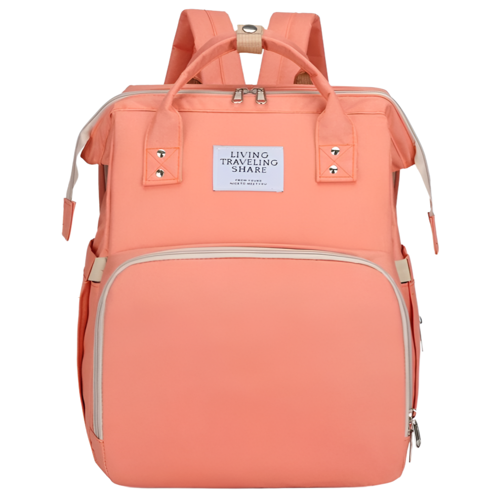 K-STORE 아기 침대 여성용 기저귀가방 백팩 다용도 편안한 엄마 여성 외출 출산 미니 국민 유모차 육아 용품 가방 선물 기저귀백, 핑크 36,900원