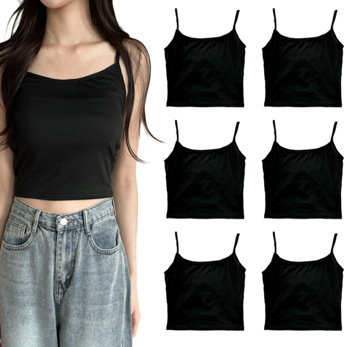 블루씨티 6장세트 크롭ver 찰랑 베이직 이너웨어 나시 세트 13,900원