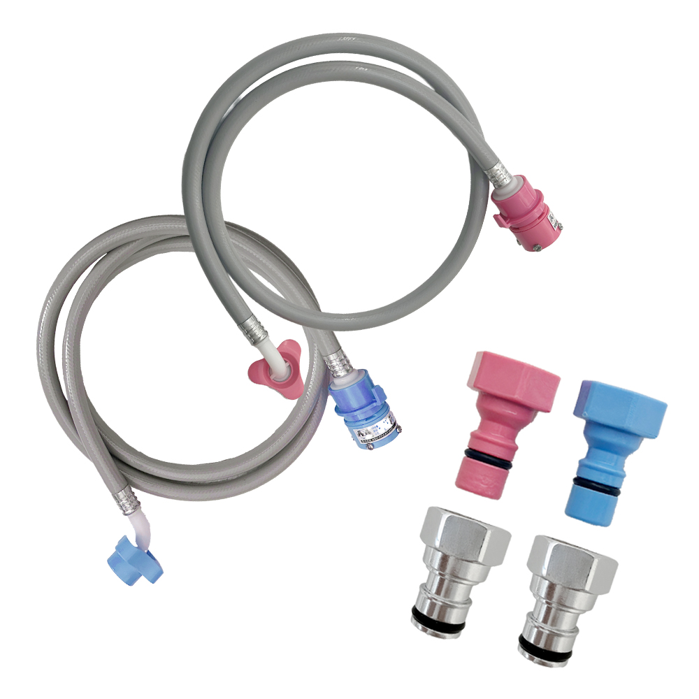 해피니즈 국산 냉수 1.3M + 온수 1.3M 세탁기호스 + 커플링 4개 세트, 1세트, 1.3M 냉온수세트 +색깔커플링 2개 +황동커플링 2개 15,900원