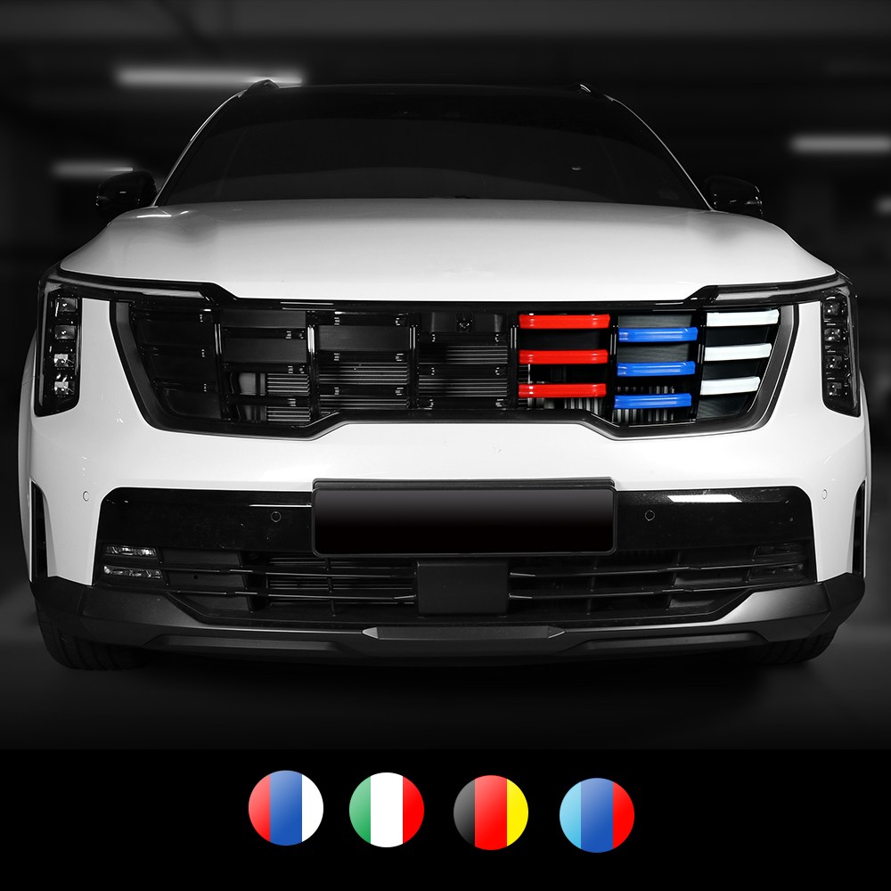 더블랙 호환 더뉴 쏘렌토 MQ4 국기몰딩 그릴커버 튜닝 용품, 기타 22,800원