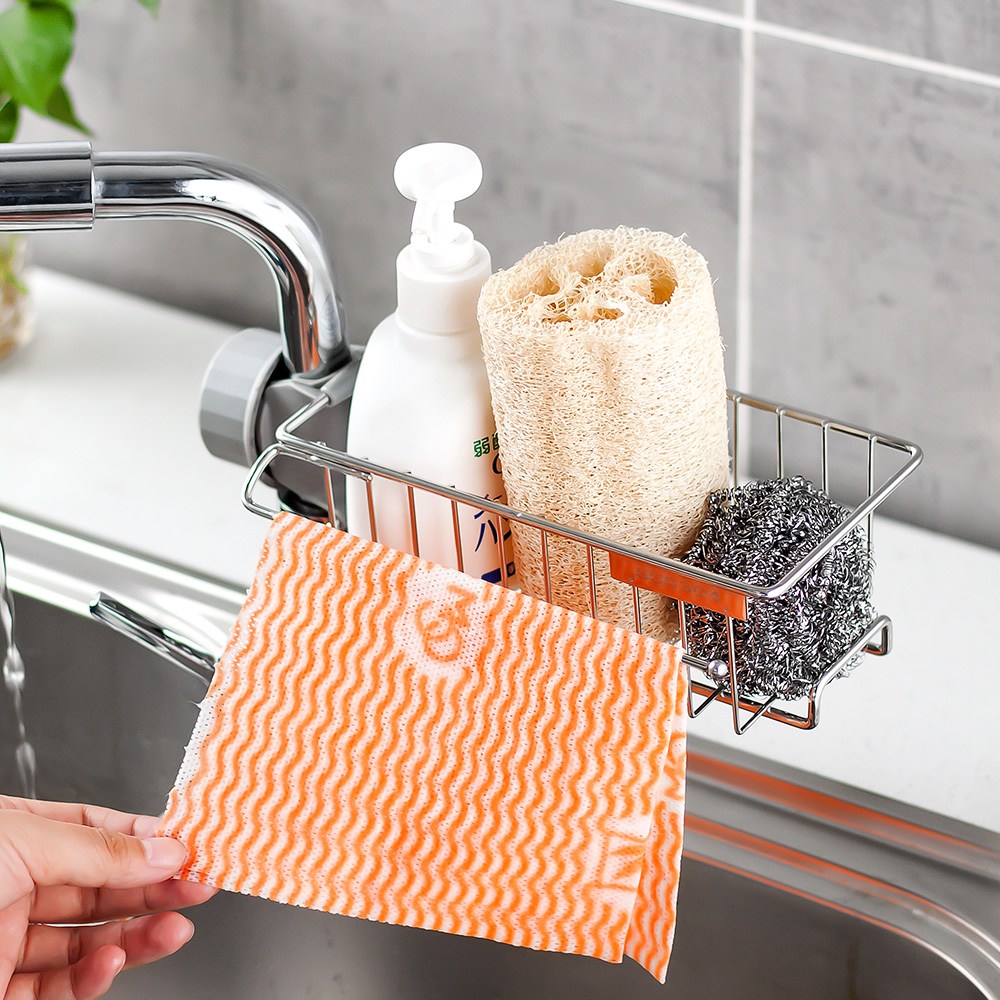 원기화  304 스테인리스 스틸  주방 수도꼭지 선반  수세미 거치대 13,950원