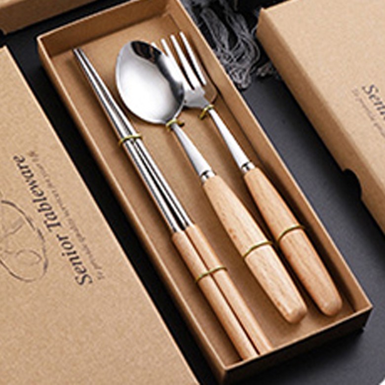 숟가락 4종 우드수저 세트 캠핑스푼 나이프 포크 젓가락 커트러리 6,890원