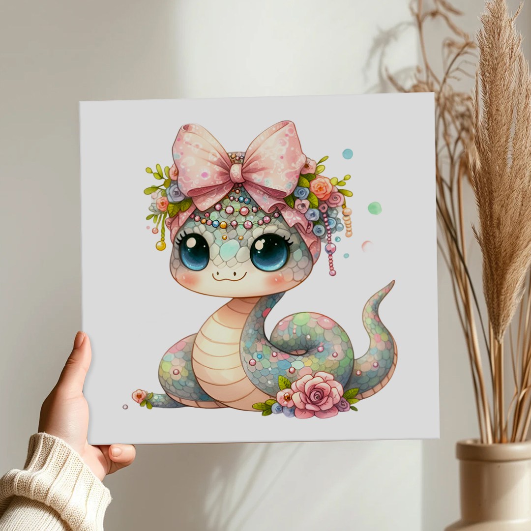 청사의해 꼬마뱀 동물일러스트 아이방 인테리어 그림액자 9종 뱀그림 뱀띠 선물, 02.꼬마뱀 크리스틴 19,900원