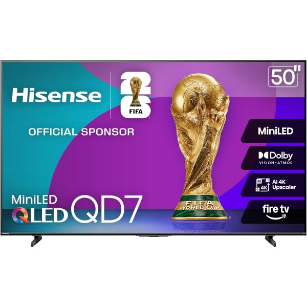 하이센스 85인치 QD7 시리즈 미니 LED 4K UHD 스마트 파이어 TV (85QD7QF, 2025년형) - QLED, 네이티브 144Hz, HDR10+, 돌비 비전, 애트 663,600원