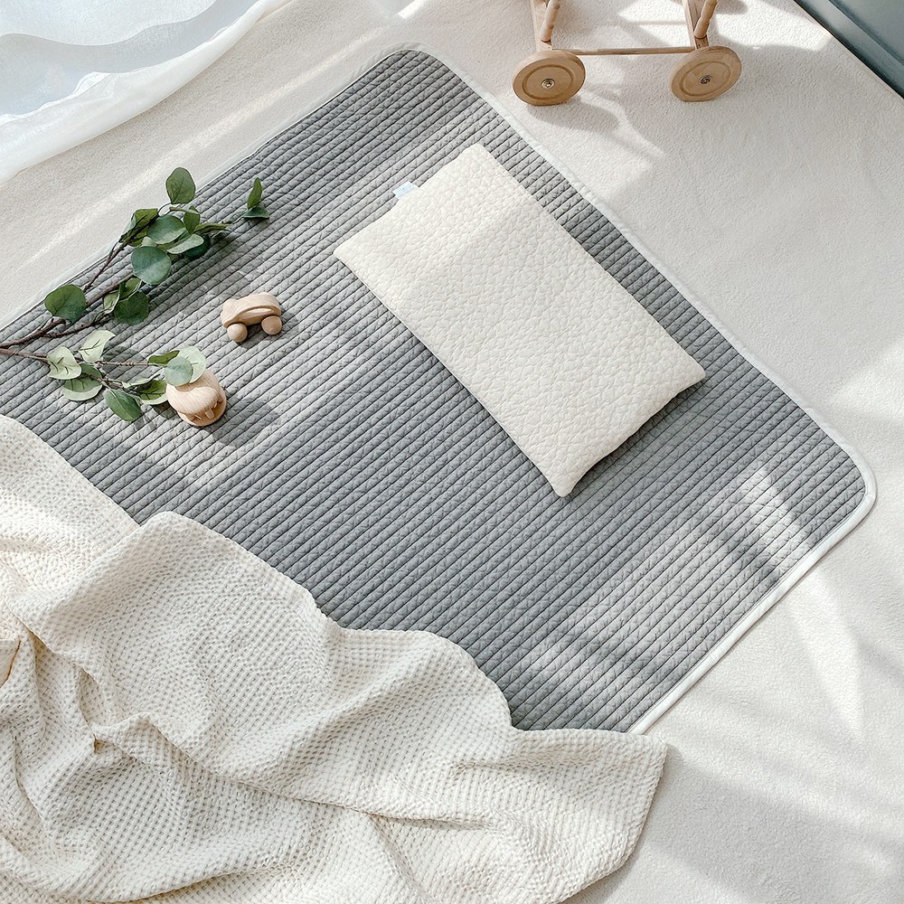 (돗투돗X마롤로뜨) 100수 순면 누빔 아기 이불 신생아 유아 침대 패드 이불 요, 누빔 패드 이불 - 그레이 23,900원