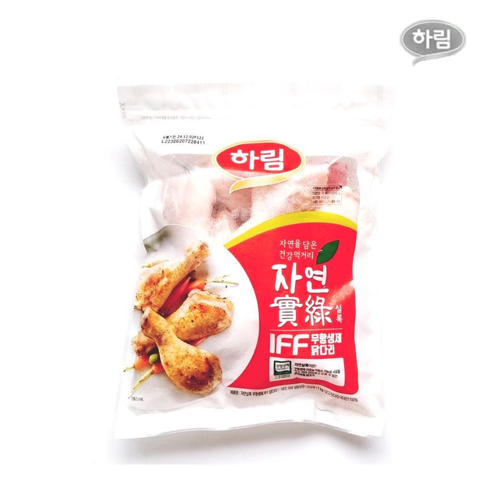 하림-자연실록 IFF 무항생제 닭다리1kg, 2개 30,700원
