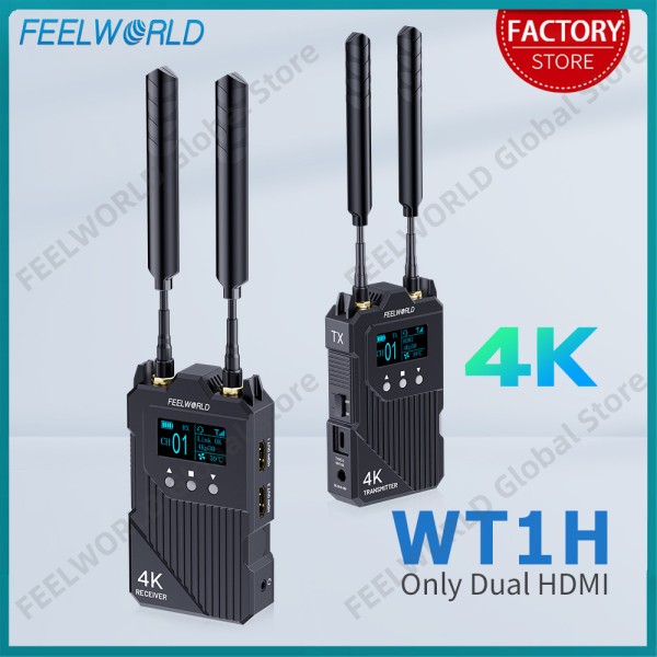 납품전문 FEELWORLD WT1H 1000FT 4K HDMI 무선 비디오 전송 시스템 듀얼 풀 듀플렉스 인터콤 라이브 스트리 379,600원