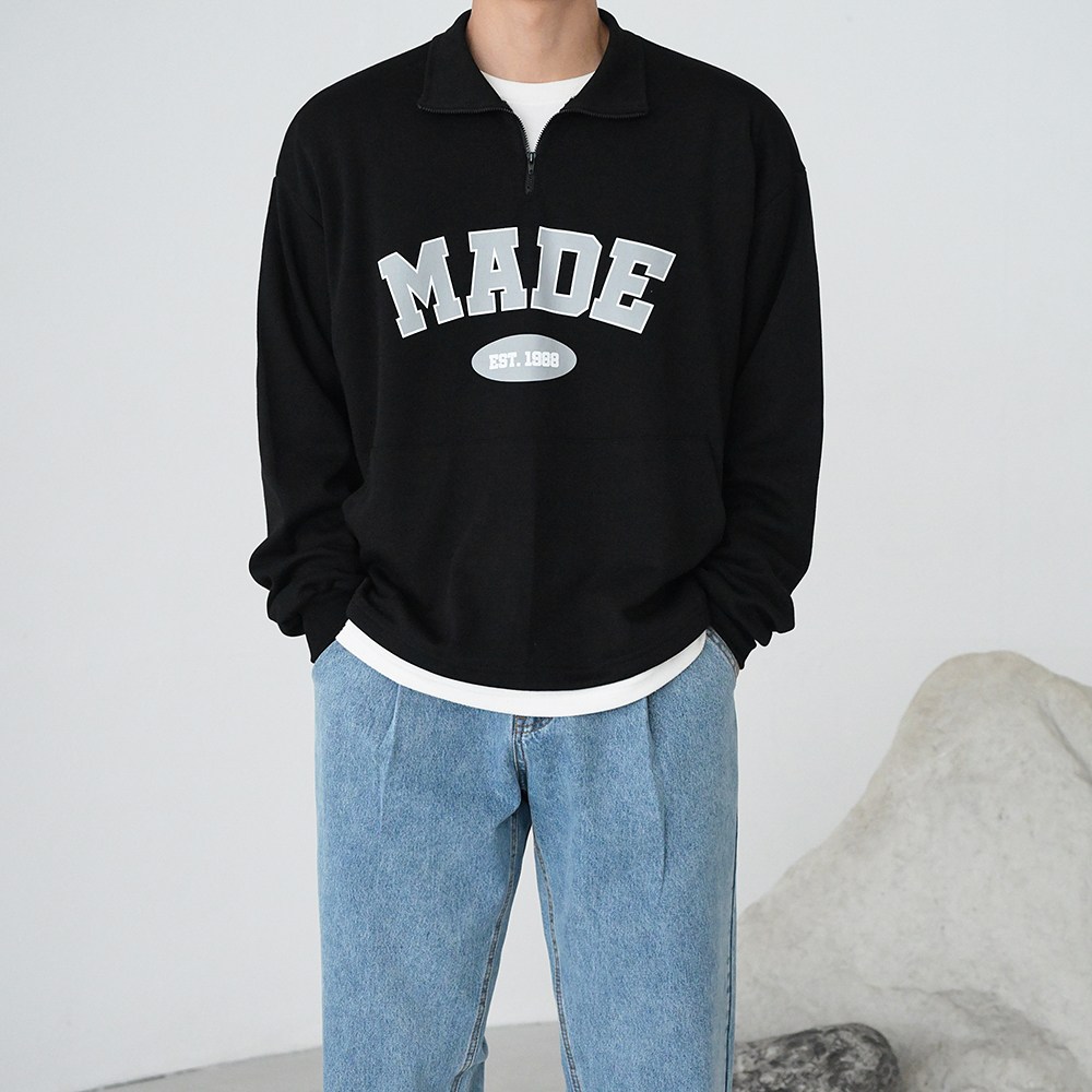 메이드 나염 반집업 오버핏 맨투맨 티셔츠(3color) 34,900원