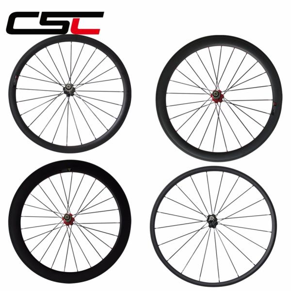 CSC 휠셋 카본 탄소 림 단일 앞바퀴 또는 뒷바퀴 클린처 관형 표준 로드 바이크 바퀴 25mm 너비 24mm 38mm 50mm 60mm 88mm 깊이 347,650원