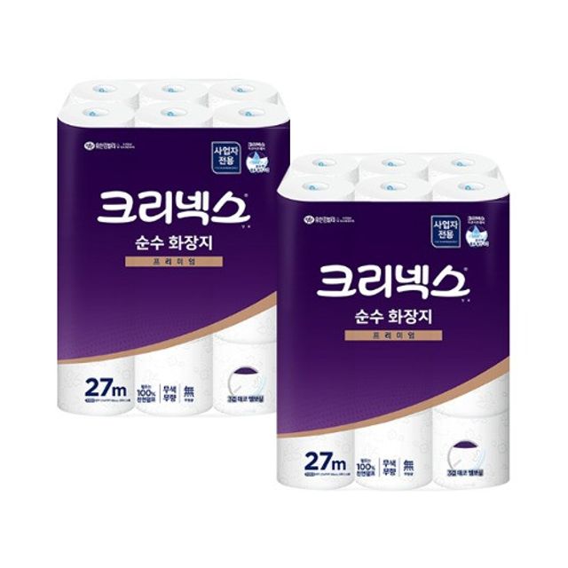 크리넥스 3겹 화장지 순수 27m 24롤 2백 4518063 ers*3935yJ 54,710원