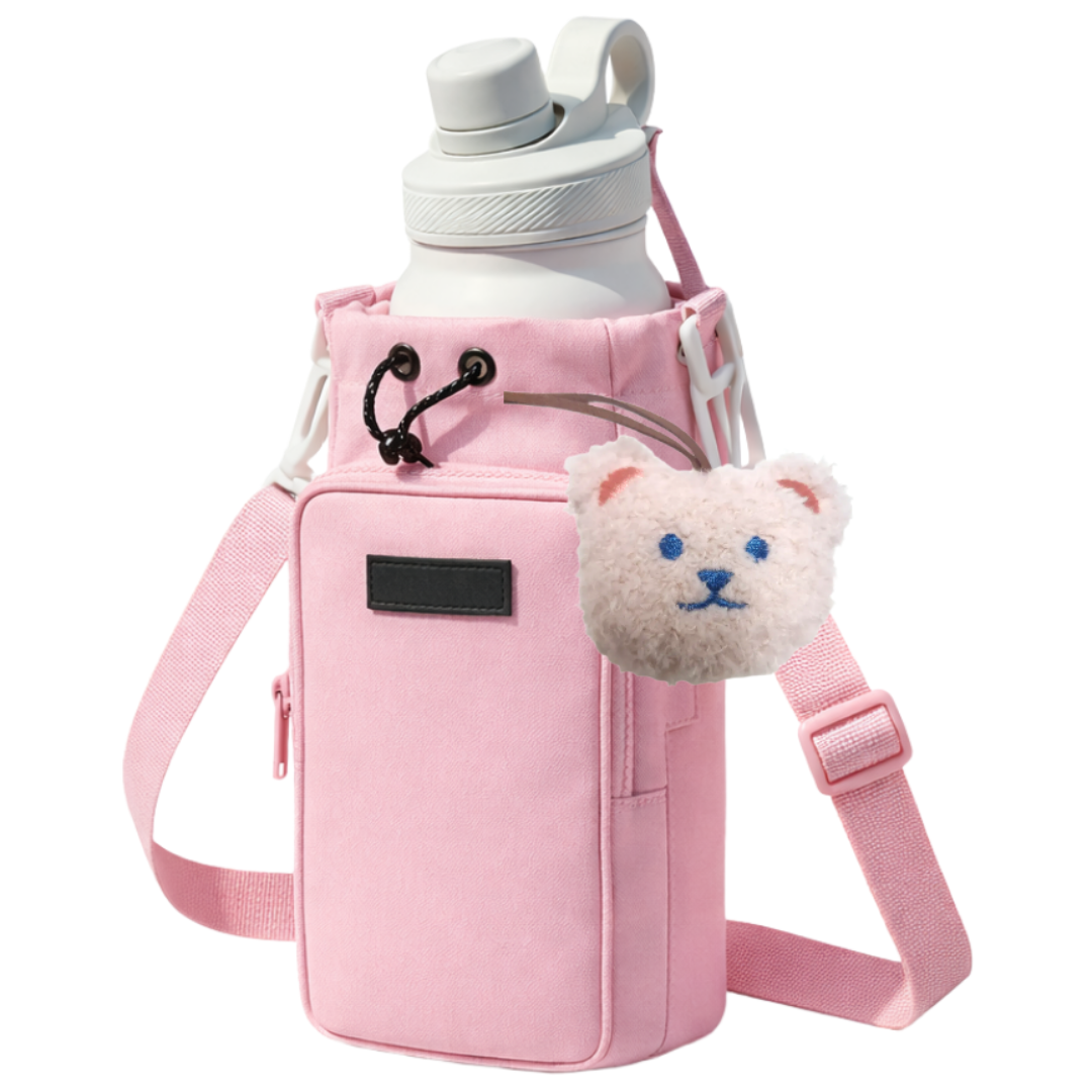배르미 네임텍증정 텀블러 크로스백 물병 파우치 가방, 1개, 핑크 12,000원