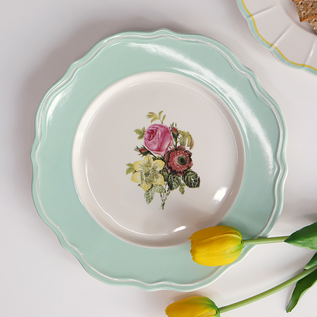 위즐리 빈티지 엔틱 브런치 접시, 4민트플라워, 1개 8,800원