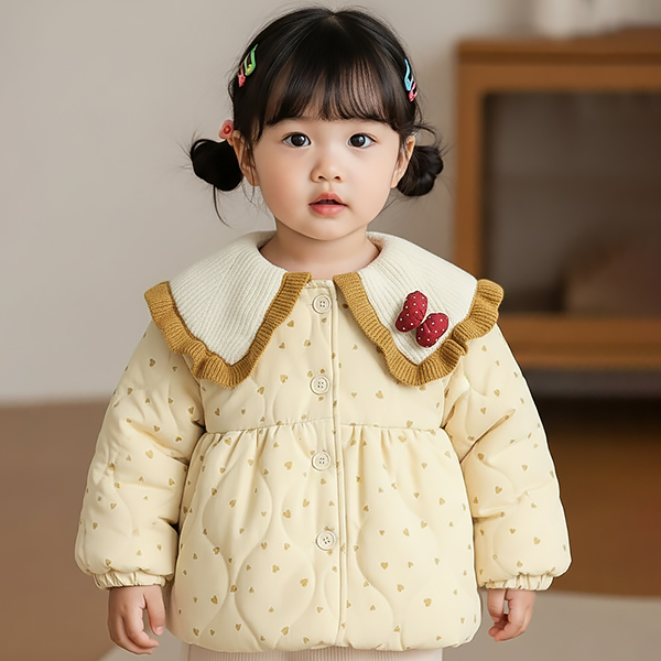 몽실이 니트카라 하트 여아 패딩코트 아동 어린이 겨울 아우터 누빔 신상 외출복 36,900원