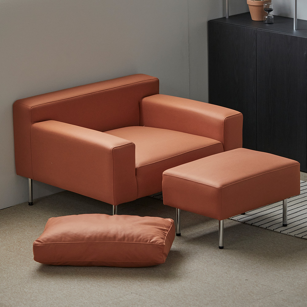 리샘 리비 리움 1인용 소파 + 스툴 세트 방문설치, 브라운 179,000원