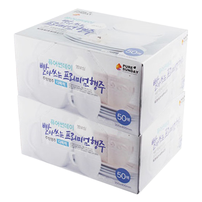 퓨어썬데이 빨아쓰는 프리미엄 행주 300 x 400 mm, 50개, 2개 30,400원