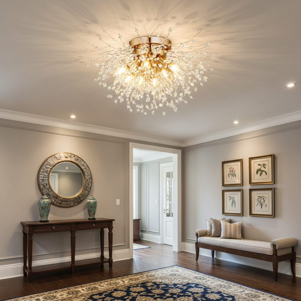 (램프포함)아우렐리아 직부 9등 직부 현관 복도 포인트 눈꽃조명 화려한조명, 램프색상 주광색(하얀빛) 129,000원