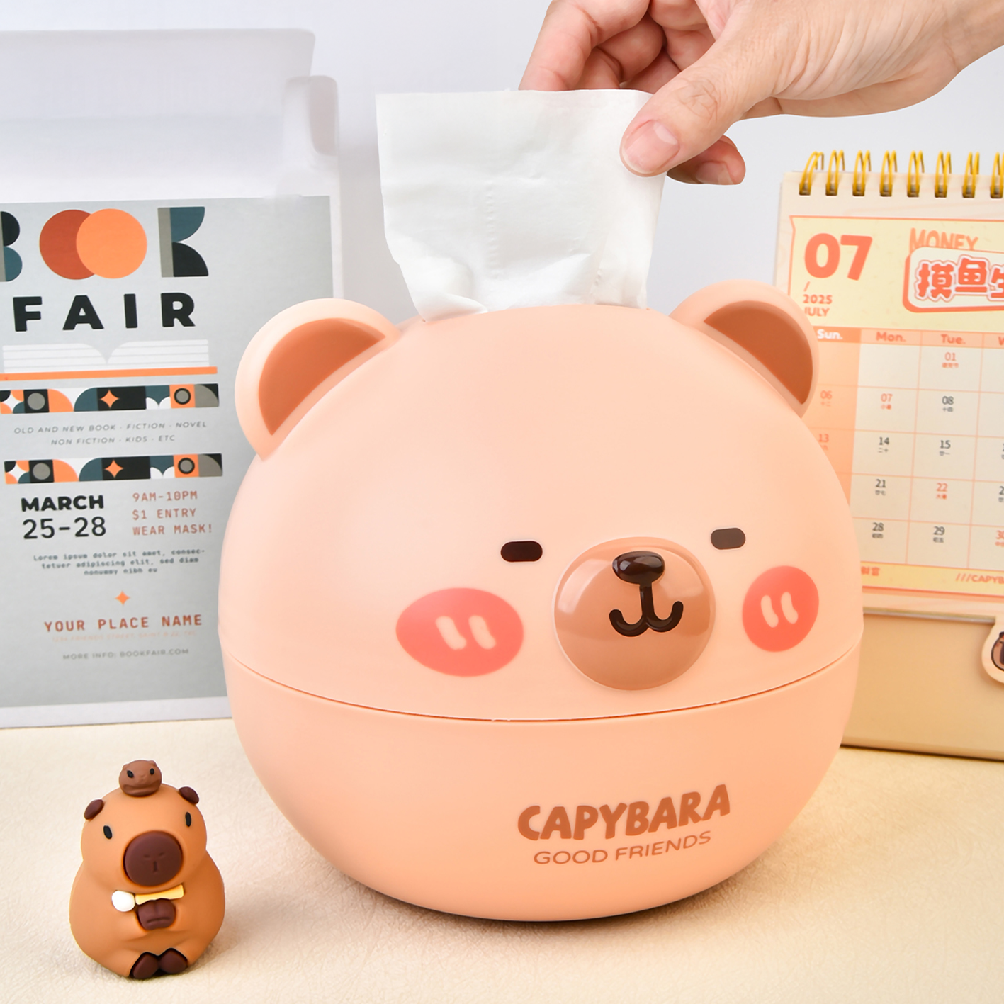 시우리빙 카피바라 두루마리 휴지케이스, 1개, 라이트베이지 8,900원