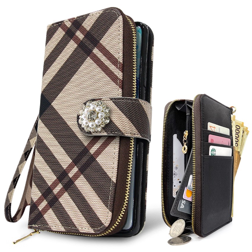 외부지퍼 버킨체크 DIA 장신구 손목줄 스트랩 지갑형 다이어리 휴대폰케이스 21,000원
