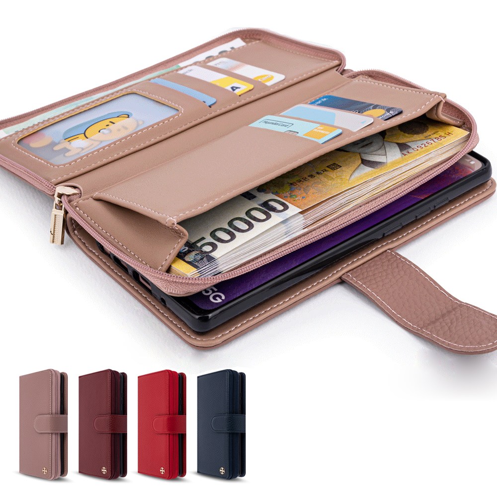 천연가죽 지퍼 지갑 케이스 빈센트 38,900원