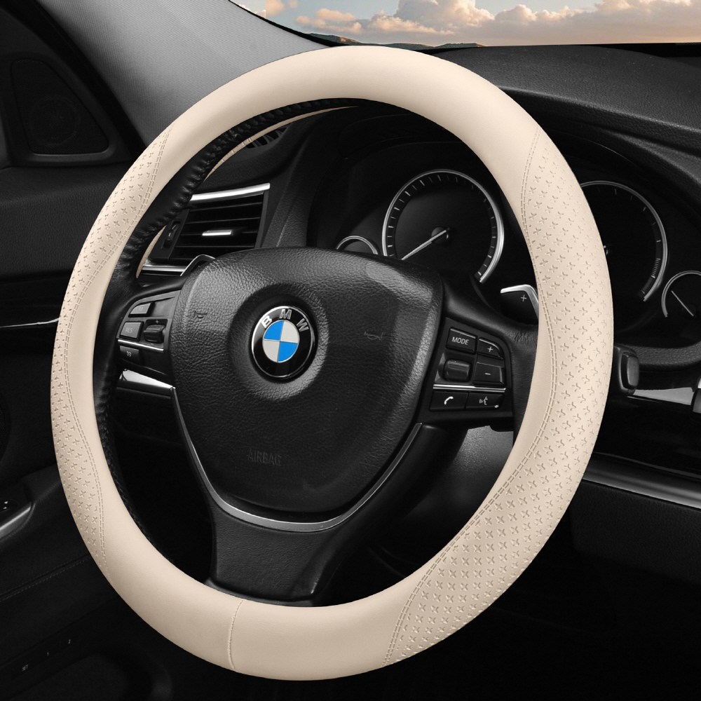 이엠비 자동차 차량용 가죽 논 슬립 핸들커버 순정형 전차종 공용, 아이보리 27,790원