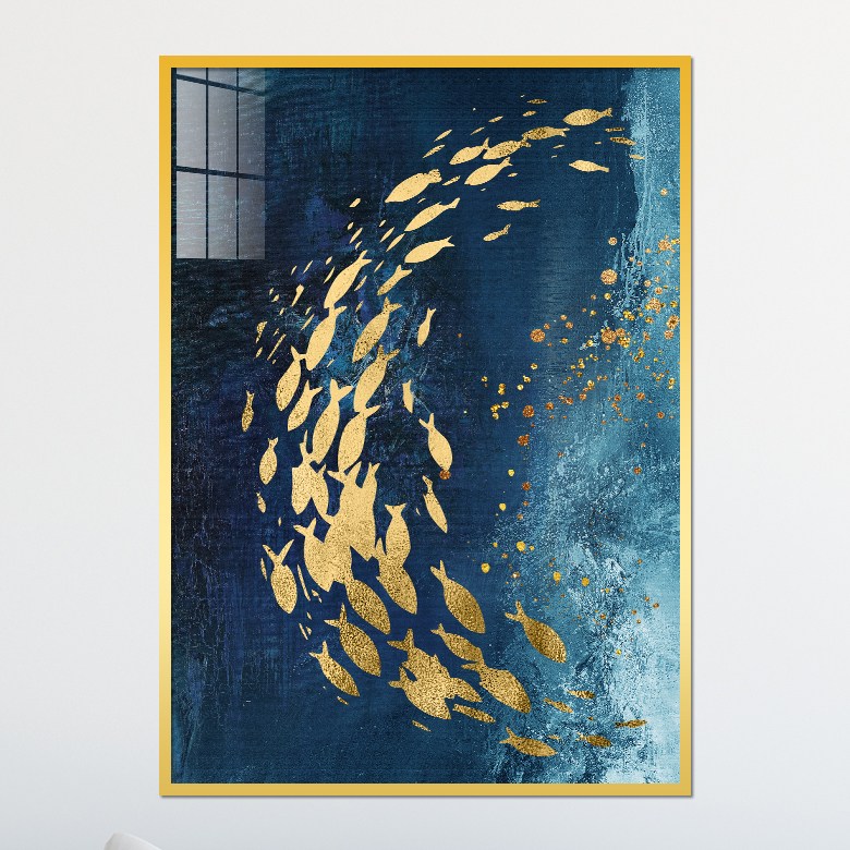 아트블루 돈 들어오는 황금 잉어 물고기 그림 풍수 인테리어 액자, 1번 원형 물고기떼 C 78,900원