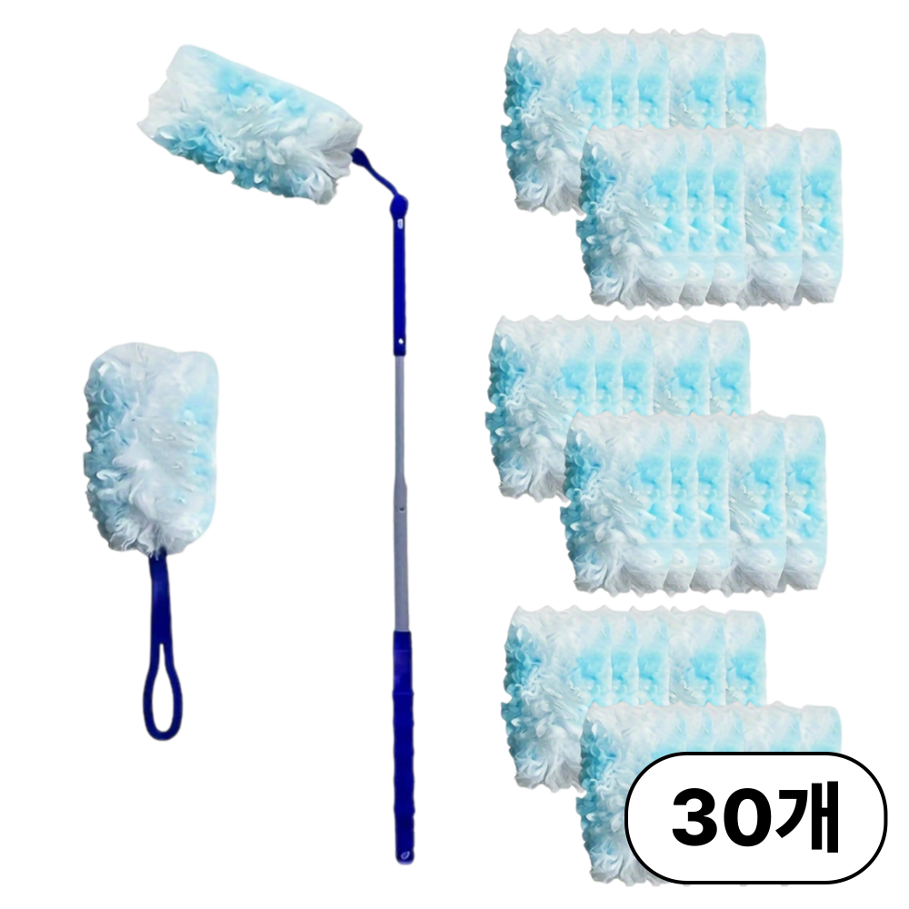 집으로프레시 흡착식 먼지털이, 핸들 2종 리필 30개, 1세트, 화이트 11,810원