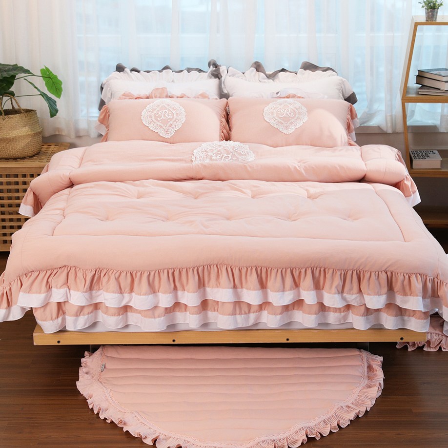 류금숙 프렌치감성 실키케어 프릴 차렵이불 세트 156,900원