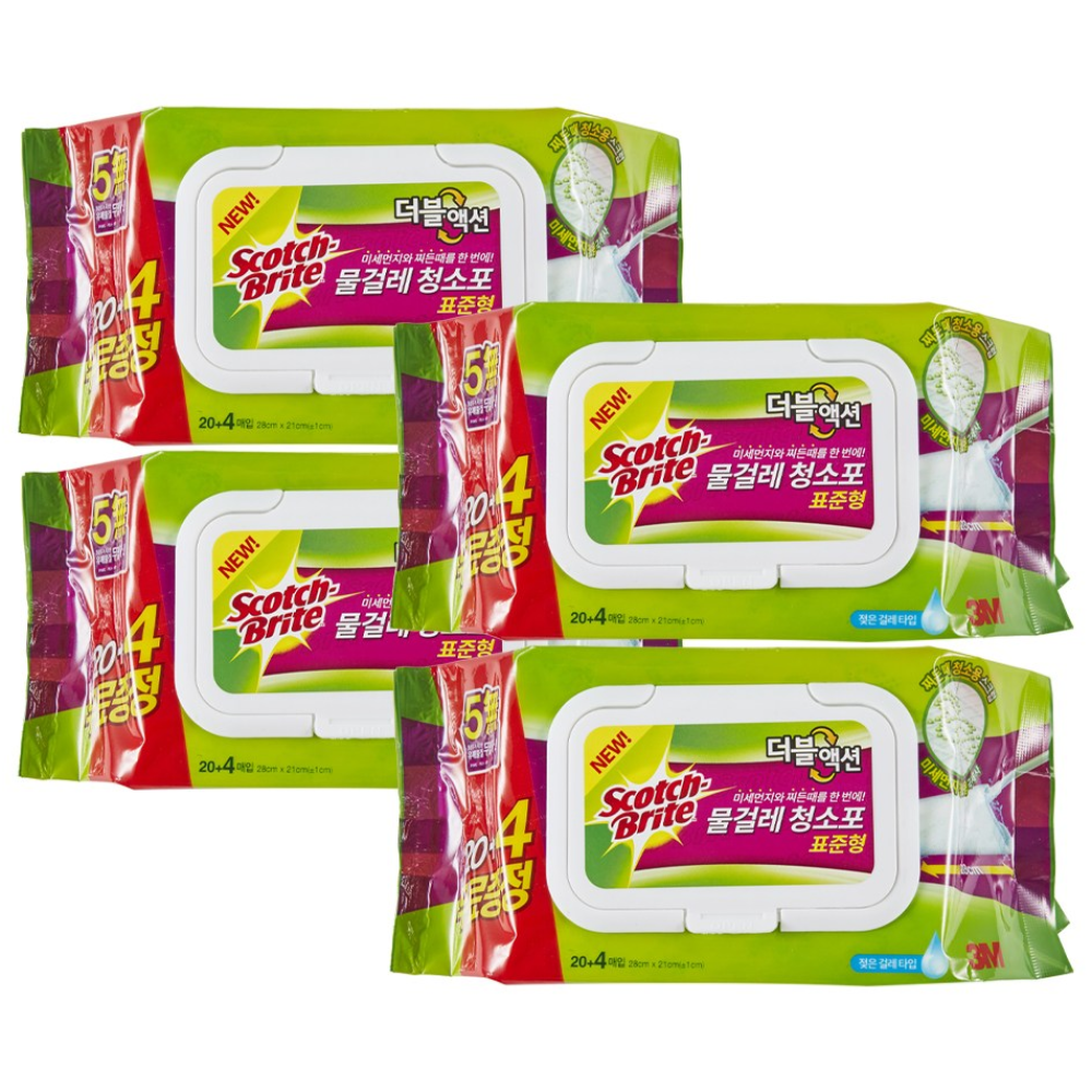 스카치브라이트 더블액션 물걸레 청소포 표준형 20+4매, 4개 27,820원