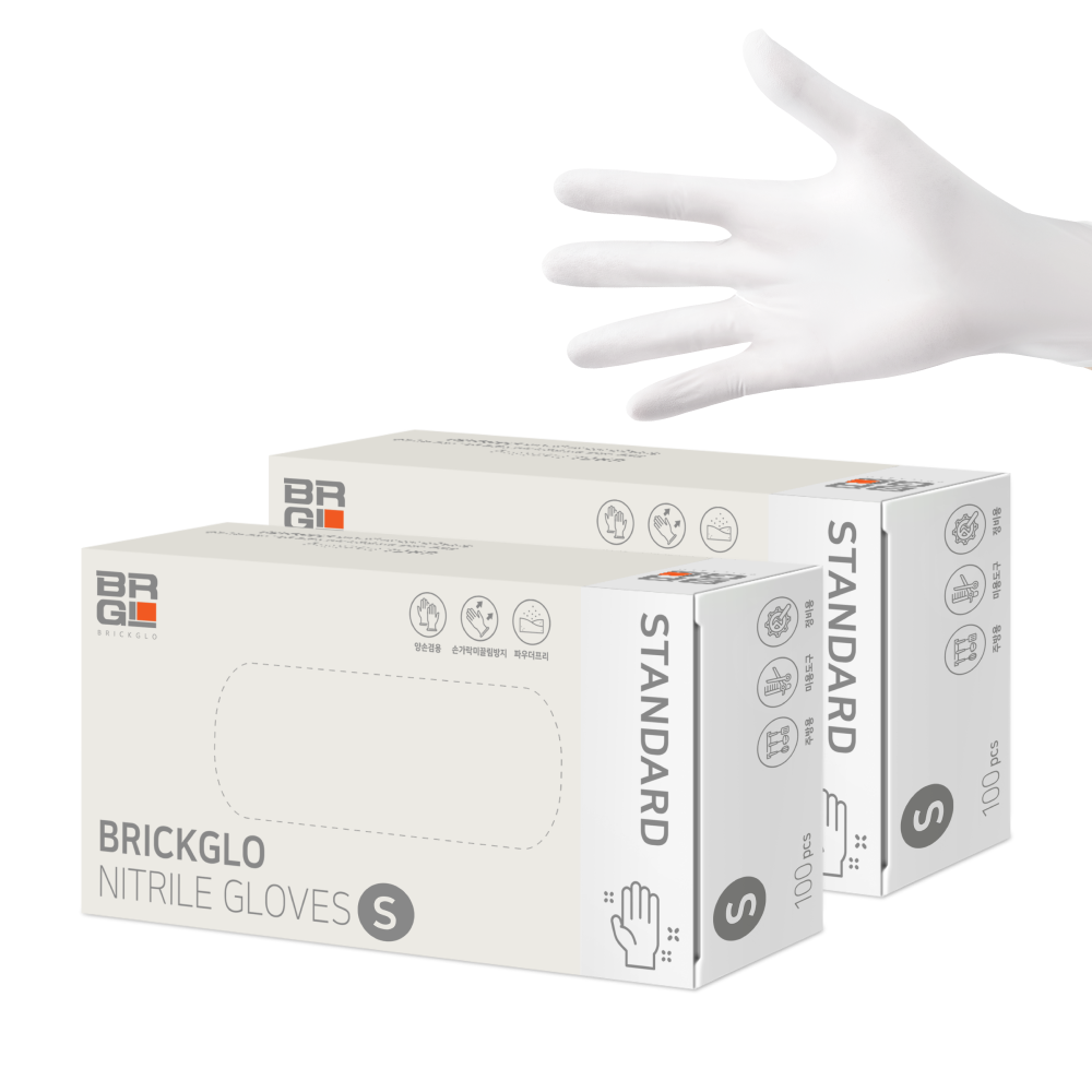 브릭글로 스탠다드 니트릴장갑 100p, 화이트, 소(S), 2개 15,400원