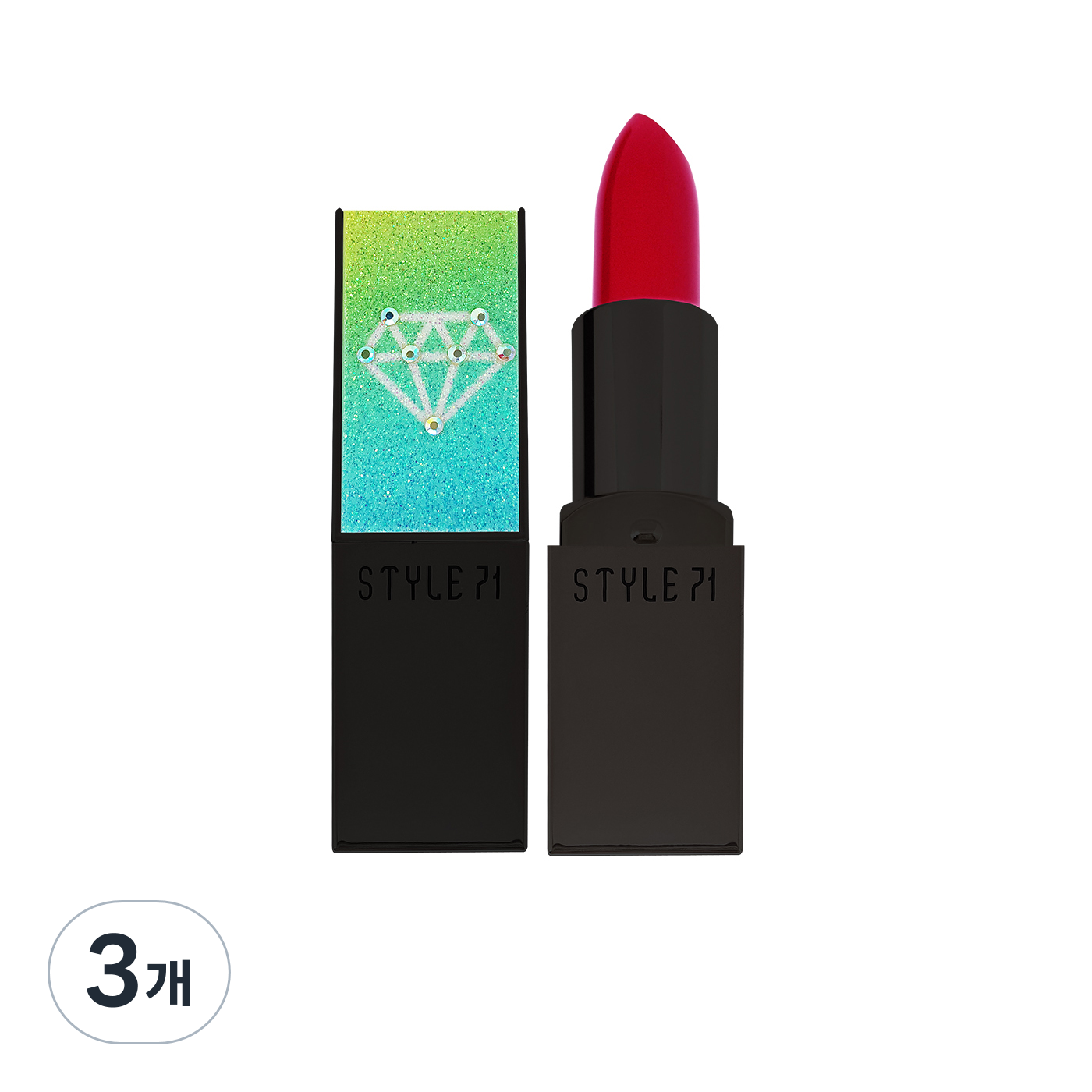 스타일71 쥬얼리 벨벳 립스틱 VER2 3.5g, 3개, S1루비레드(립스틱), 애플민트오로라(케이스) 44,100원