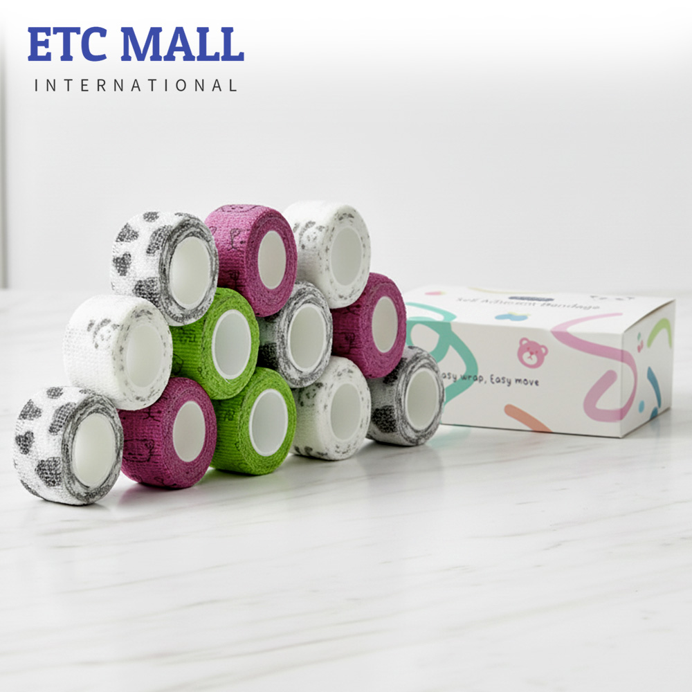 이티씨몰 자가점착 밴드 2.5cm 압박붕대 패턴 4종 모음 말롱카우 푸바오화이트 퍼피그린 마우스핑크 10+2, 1개 10,300원