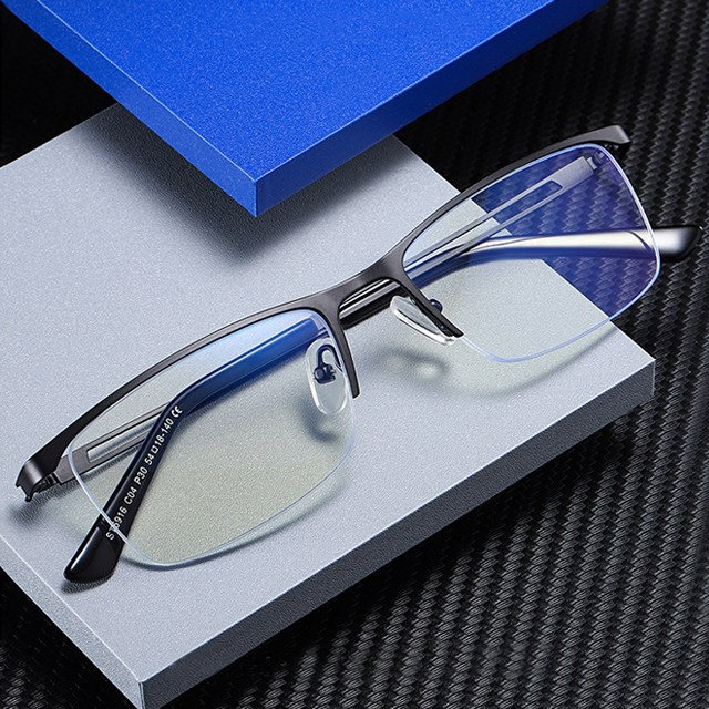 남자 남성 사각 비즈니스 메탈 스퀘어 가벼운 금속 블루라이트 차단 안경테 32,000원