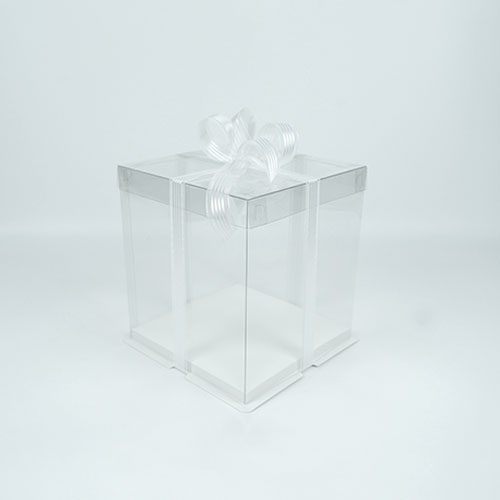천운패키지 케이크 상자 2단 1호 + 리본 세트, 투명, 1개 4,500원