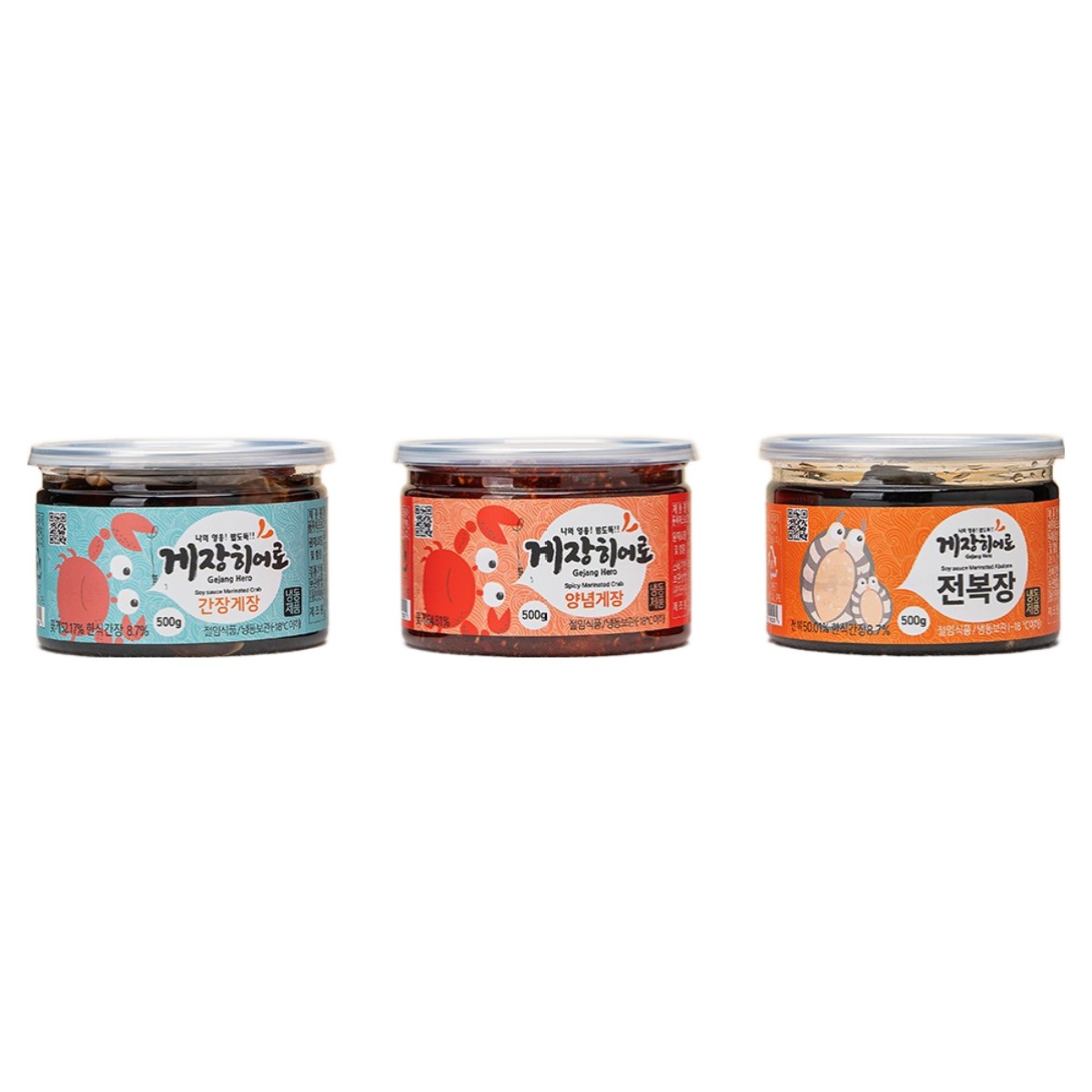 게장히어로 3종세트 선물세트 포장 간장게장 양념게장 전복장 밥도둑 명절선물 추석선물 1.5kg, 1.5kg 55,420원