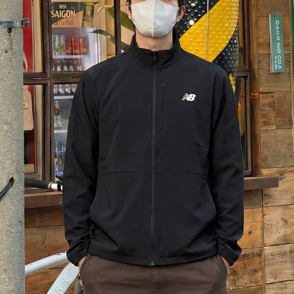 [오늘출발] 뉴발란스 NEWBALANCE 스트레치 우븐자켓 바람막이 경량 드라이 집업 블랙 스포츠 러닝 자켓 3BEAN 92,800원